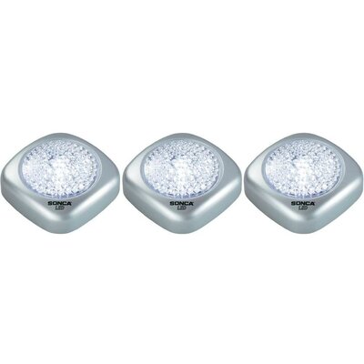 Hordozható LED-es kis lámpa, 3 részes készlet, ezüst