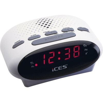 LED-es ébresztőórás rádió, fehér színű Lenco SCD-42