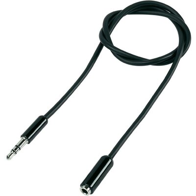 Jack audio toldó kábel, 1m hosszú lágy hosszabbító kábel 1x 3.5mm dugó - 1x lengő aljzat 3.5mm SpeaKa Professional