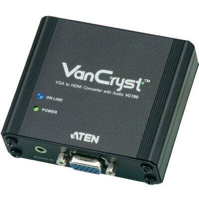 VGA - HDMI átalakító konverter [1x VGA aljzat és 3.5 mm-es jack aljzat - 1x HDMI aljzat] Aten VC180-AT-G