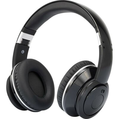 Úti fejhallgató és headset, zajszűrővel, összehajtható, fekete, renkforce HP02 Over Ear