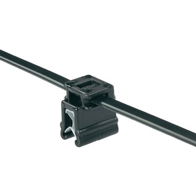 Kábelkötegelő kábeltartóval 200 x 4,6 mm, fekete, 1 db, HellermannTyton 150-76099 T50ROSEC4A-MC5-BK-D1