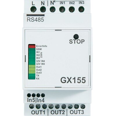 GSM távkapcsoló-/riasztási modul GX155 kalapsínre szereléshez, Conrad