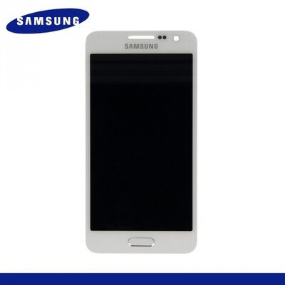 Gyári LCD kijelző komplett panel (kerettel, érintőpanellel), Fehér [Samsung Galaxy A3 (SM-A300F)]