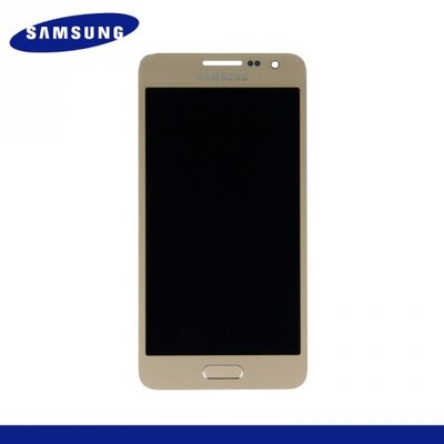Gyári LCD kijelző komplett panel (kerettel, érintőpanellel) ARANY [Samsung Galaxy A3 (SM-A300F)]
