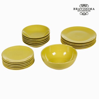 19 darabos tányérkészlet mustársárga - Kitchen's Deco Gyűjtemény by Bravissima Kitchen