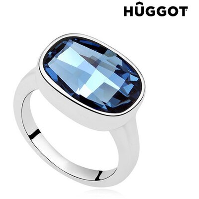 I´m Blue Hûggot ródiumozott gyűrű Swarovski® kristályokkal, 18,1 mm
