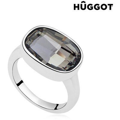 Rodio Night Hûggot ródiumozott gyűrű Swarovski® kristályokkal, 17,5 mm
