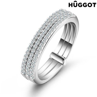 Three Hûggot 925 sterling ezüst gyűrű cirkóniakövekkel, 18,1 mm