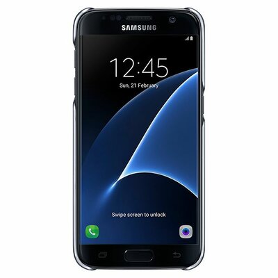 Mobiltelefontartó Samsung Clear Cover EF-QG930 5.1" gyári telefontok, Fekete
