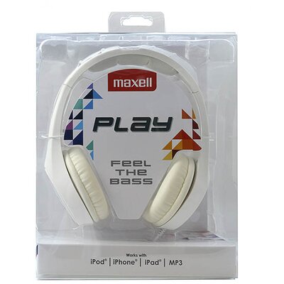 Fejhallgatók Maxell Play MXH-HP500 Fehér Fejpánt