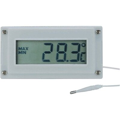Beépíthető LCD hőmérő modul, panelműszer, hőfokkapcsoló és óramodul -10-tól +110 °C-ig Voltcraft 108555