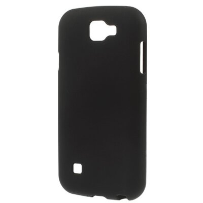 Hátlapvédő telefontok gumi / szilikon (matt, Fényes keret) Fekete LS450 USA modelhez! [LG K3 (K100)]
