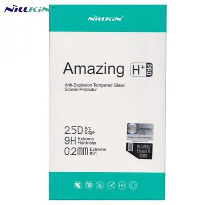 NILLKIN H+ PRO Kijelzővédő üvegfólia (2.5D lekerekített, előlapi, hátlapi fólia, 0.2mm, 9H) ÁTLÁTSZÓ [Huawei Honor 8]
