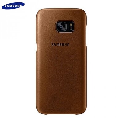 Samsung EF-VG935LDE Műanyag hátlapvédő telefontok (bőr hátlap) Barna [Samsung Galaxy S7 EDGE (SM-G935)]