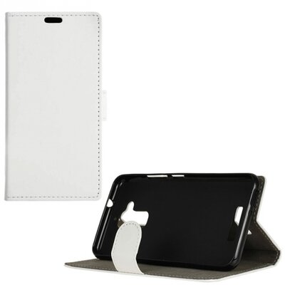 Telefontok álló, bőr hatású (flip, oldalra nyíló, asztali tartó funkció) Fehér [Asus Zenfone 3 Max (ZC520TL)]