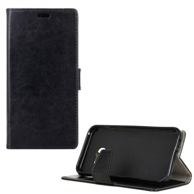 Telefontok álló, bőr hatású (flip, oldalra nyíló, asztali tartó funkció) Fekete [Samsung Galaxy A3 (2017) (SM-A320F)]