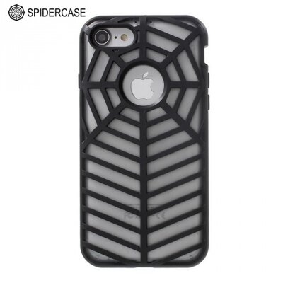 Spidercase SPIDERCASE defender műanyag hátlapvédő telefontok (szilikon belső, közepesen ütésálló, logo kivágás, kijelzővédő fóliával) fekete [Apple iPhone 7 ]