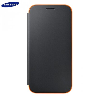 Samsung EF-FA520PBEGWW Telefontok álló, bőr (flip, neon értesítő csík, akkufedél, oldalra nyíló) fekete [Samsung Galaxy A5 (2017) (SM-A520F)]