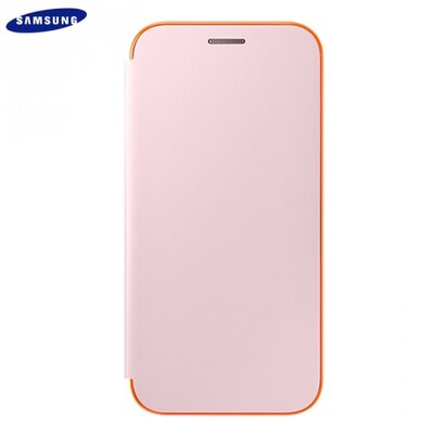 Samsung EF-FA320PPEG Telefontok álló, bőr (flip, neon értesítő csík, akkufedél, oldalra nyíló) Rózsaszín [Samsung Galaxy A3 (2017) (SM-A320F)]