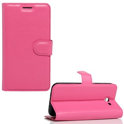 Telefontok álló, bőr (flip, oldalra nyíló, asztali tartó funkció) Rózsaszín [Samsung Galaxy J3 (2017) SM-J327 Emerge]