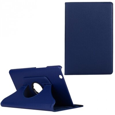 Tablet védőtok álló, bőr (FLIP, asztali tartó funkció, 360°-ban forgatható), Sötétkék [Huawei Mediapad M3 8.4]