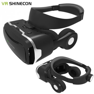Shinecon SHINECON 4.gen. videoszemüveg (3D, filmnézéshez ideális, 4,5-6ˇ kijelzőhöz, fejhallgató) FEKETE