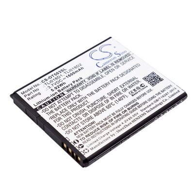Utángyártott akkumulátor 1600 mAh Li-ion (TLI018D1 / TLi018D2 kompatibilis) - Alcatel Pop D5 (OT-5038D), Alcatel Pixi 3 5 (OT-5015), Vodafone Smart Grand (VF696)
