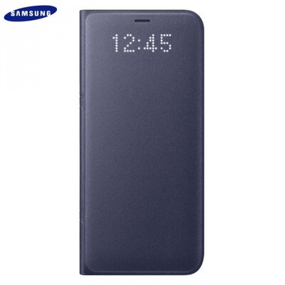 Samsung EF-NG955PVEG Telefontok álló, bőr (aktív flip, oldalra nyíló, akkufedél, bankkártya tartó, LED kijelző) Lila [Samsung Galaxy S8+ Plus (SM-G955)]