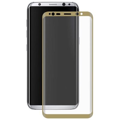 ENKAY Kijelzővédő üvegfólia (3D full cover, íves, ultravékony előlap, karcálló, 0.26mm, 9H) ARANY [Samsung Galaxy S8 (SM-G950)]