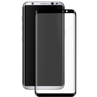 ENKAY Kijelzővédő üvegfólia (3D full cover, íves, ultravékony előlap, karcálló, 0.26mm, 9H) FEKETE [Samsung Galaxy S8 (SM-G950)]