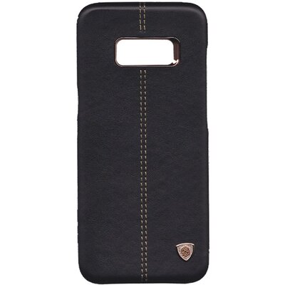 Nillkin Englon műanyag hátlapvédő telefontok (bőrbevonat, varrásminta) Fekete [Samsung Galaxy S8 (SM-G950)]