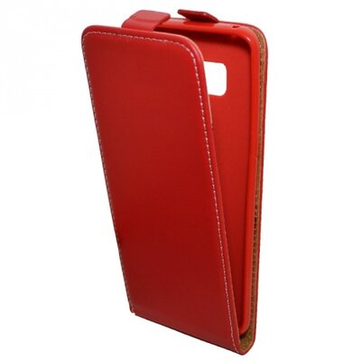 Telefontok álló, bőr hatású (flip, mágneses, szilikon tartó) Piros [Samsung Galaxy S8 (SM-G950)]