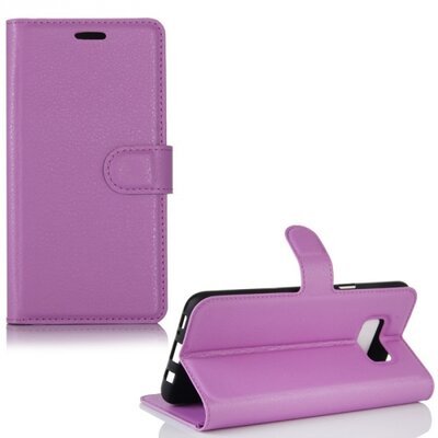 Telefontok álló, bőr hatású (flip, oldalra nyíló, asztali tartó funkció) Lila [Samsung Galaxy S8 (SM-G950)]