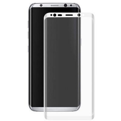 ENKAY Kijelzővédő üvegfólia (3D full cover, íves, ultravékony előlap, karcálló, 0.26mm, 9H), Fehér [Samsung Galaxy S8+ Plus (SM-G955)]