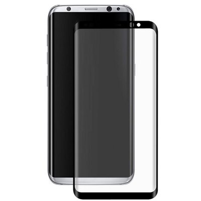ENKAY Kijelzővédő üvegfólia (3D full cover, íves, ultravékony előlap, karcálló, 0.26mm, 9H) FEKETE [Samsung Galaxy S8+ Plus (SM-G955)]