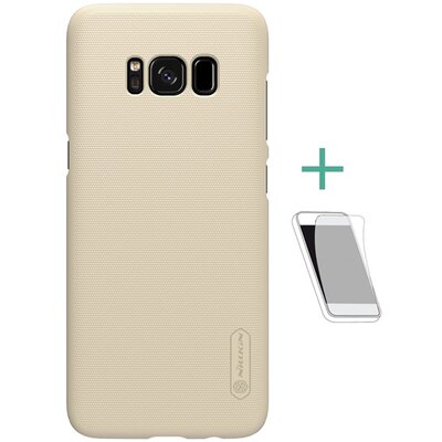 Nillkin Super Frosted műanyag hátlapvédő telefontok (érdes felület, kijelzővédő fóliával) Arany [Samsung Galaxy S8+ Plus (SM-G955)]