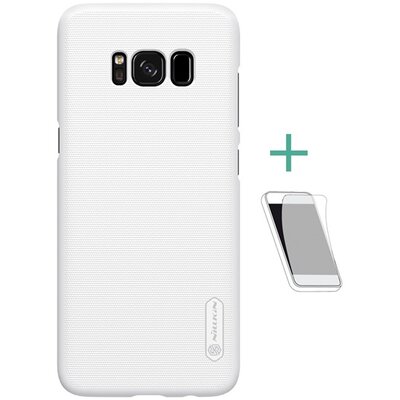 Nillkin Super Frosted műanyag hátlapvédő telefontok (érdes felület, kijelzővédő fóliával) Fehér [Samsung Galaxy S8+ Plus (SM-G955)]