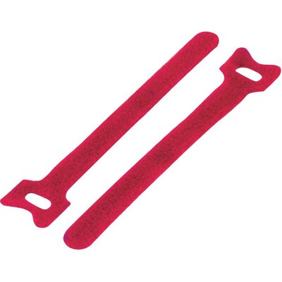 Tépőzár kábelkötegelő kötegeléshez, bolyhos és horgos fél (H x Sz) 240 mm x 16 mm, piros KSS MGT-240RD 1 db