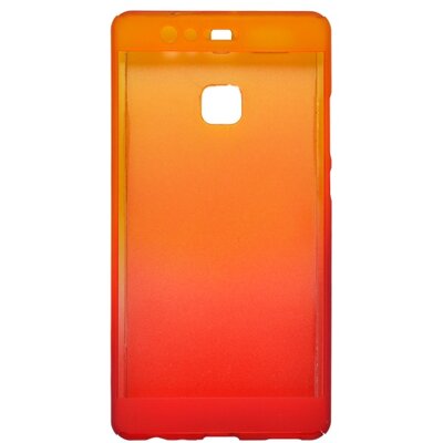 Műanyag hátlapvédő telefontok - 3D és üveg védőfólia Huawei P9, Sárga - Piros [Huawei P9]