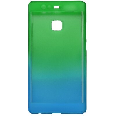 Műanyag hátlapvédő telefontok - 3D és üveg védőfólia Huawei P9, Kék - Zöld [Huawei P9]