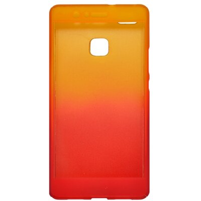 Műanyag hátlapvédő telefontok - 3D és üveg védőfólia Huawei P9 Lite, Sárga - Piros [Huawei P9 Lite]