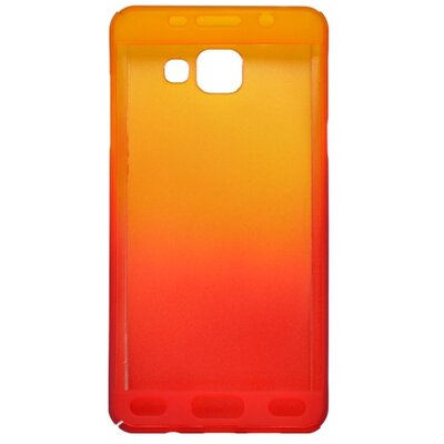 Műanyag hátlapvédő telefontok - 3D és üveg védőfólia Samsung Galaxy A5 2016, Sárga - Piros [Samsung Galaxy A5 2016 (A510F)]
