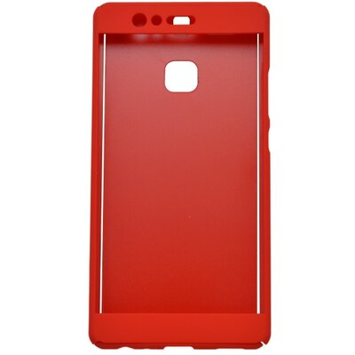 Műanyag hátlapvédő telefontok - 3D és üveg védőfólia Huawei P9, Piros [Huawei P9]