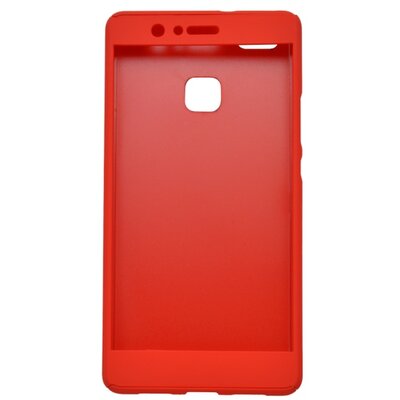 Műanyag hátlapvédő telefontok - 3D és üveg védőfólia Huawei P9 Lite, Piros [Huawei P9 Lite]