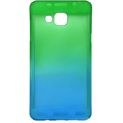 Műanyag hátlapvédő telefontok - 3D és üveg védőfólia Samsung Galaxy A5 2016, Kék - Zöld [Samsung Galaxy A5 2016 (A510F)]