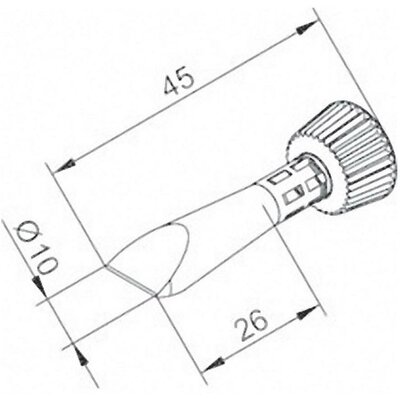 Pákahegy, véső forma 10 mm, Ersa 0102CDLF100C/SB