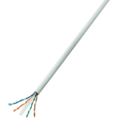 Hálózati kábel,CCA CAT 6, tekercsben Simplex U/UTP 4 x 2 x 0,27 mm² Fehér 10 m Conrad