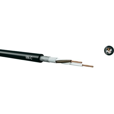 Mik-C-PVC Mikrofonkábel 2 x 0.25 mm² fekete méteráru Kabeltronik