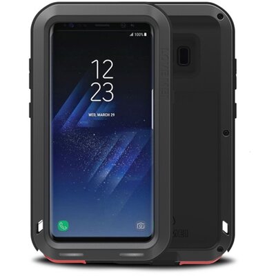Love mei LOVE MEI Defender hátlapvédő telefontok gumi (ütésálló, fém keret) Fekete [Samsung Galaxy S8+ Plus (SM-G955)]